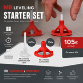 MB Leveling Starter-Set, 1000 Gewindelaschen (1,8 mm) + 200 Zughauben