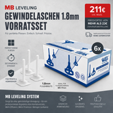 MB Leveling Gewindelaschen Profi-Vorrat, 3000 Stück, 1,8 mm
