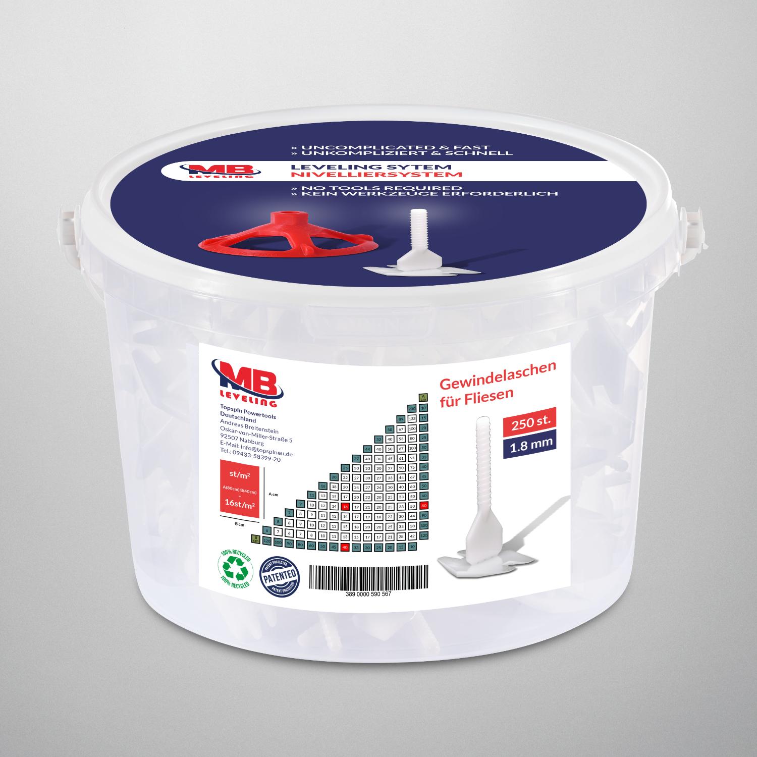 MB Leveling Gewindelaschen1,8 mm, 250 Stück Gebinde kaufen